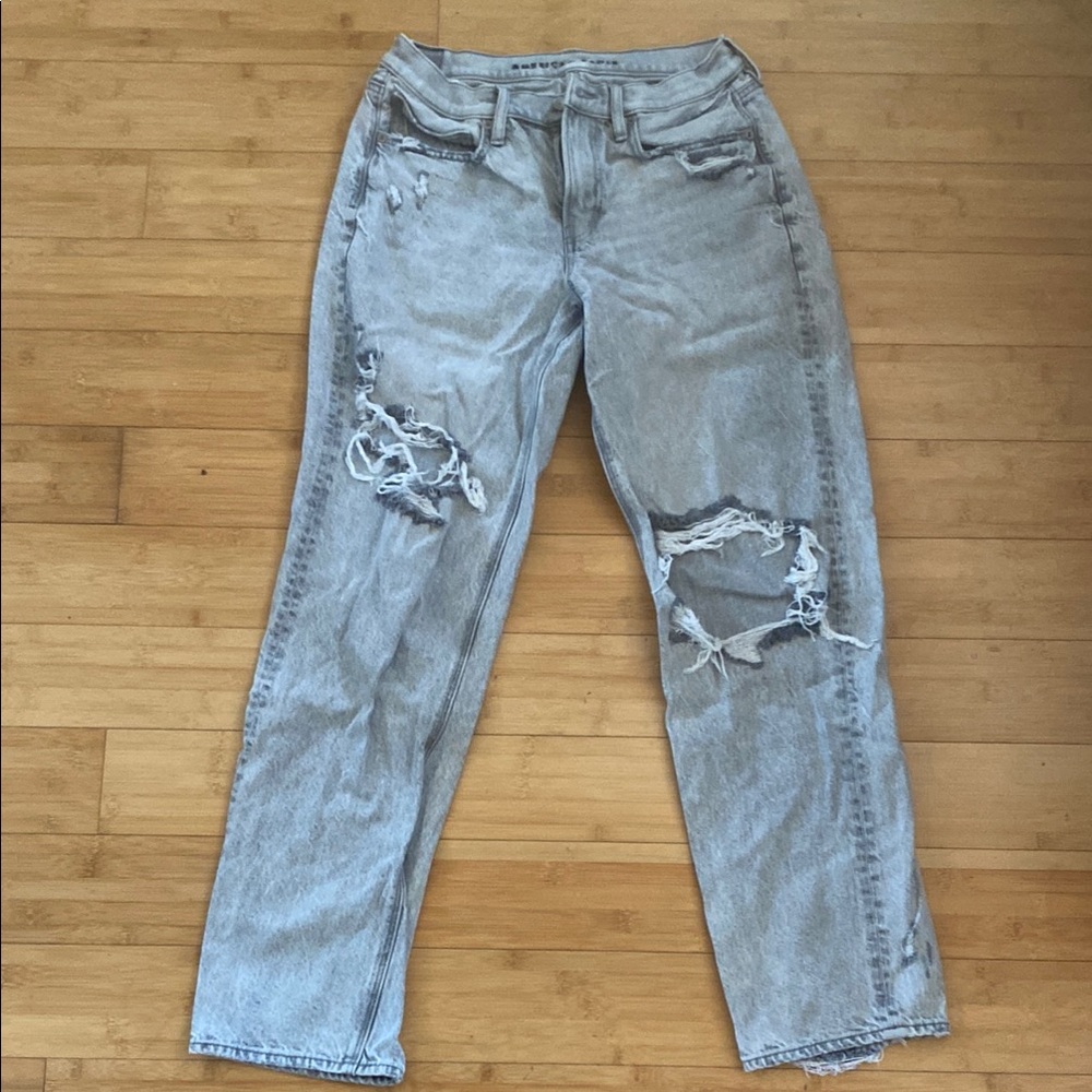 American Eagle Outfitters Blue Boyfriend Distressed Jeans